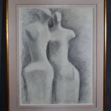 Gérard Ramon, sculptural forms, pencil drawing