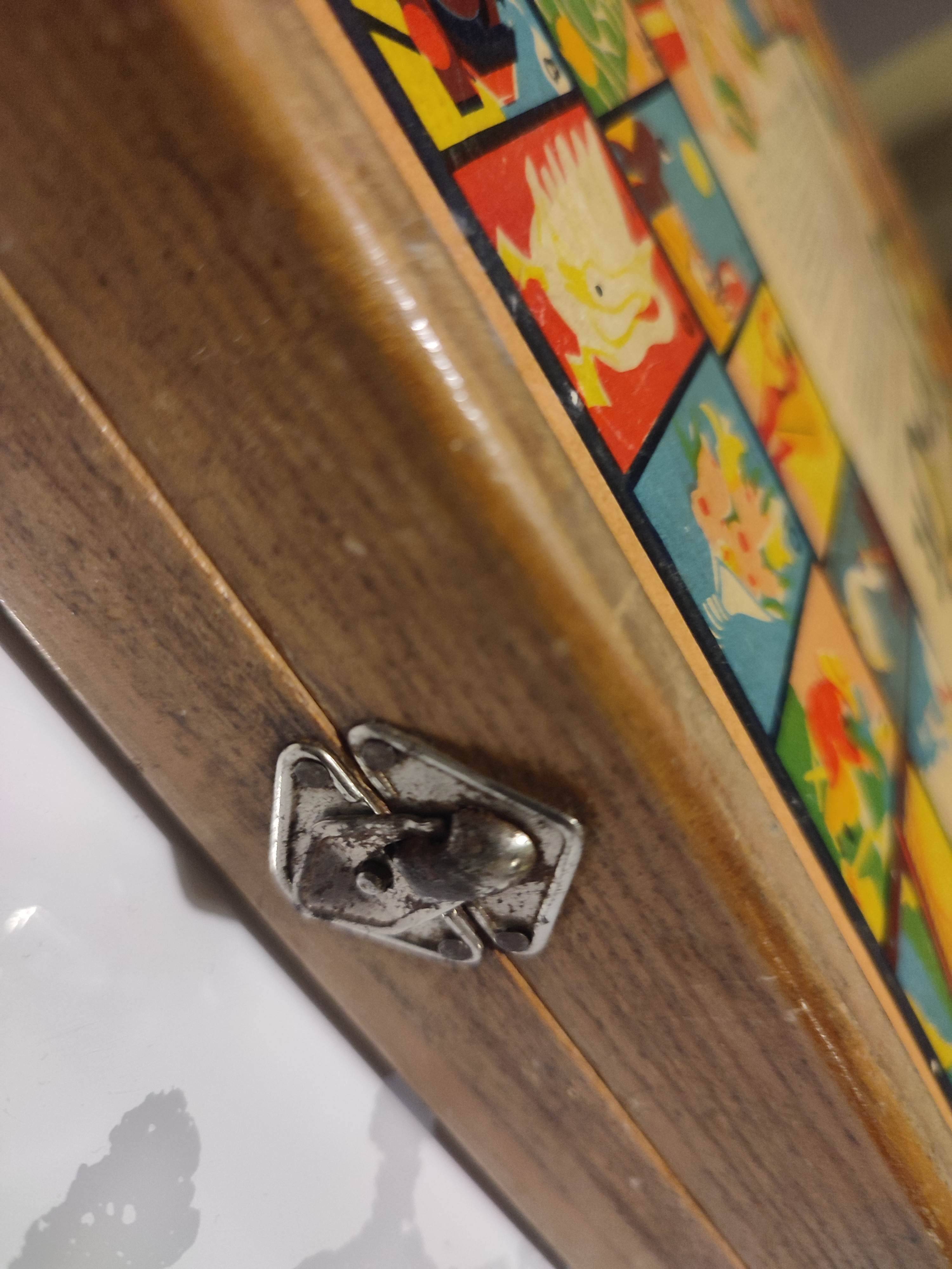 Antique Wooden Multi-Game Box - Ludo - Game of the Goose - Checkers