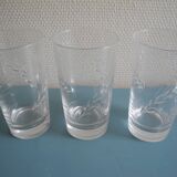 6 verres orangeade cristal d'Arques Fleury vintage french crystal glasses