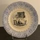 Rebus and dessert plate, in ancient Sarreguemines earthenware at the end of the 19th century