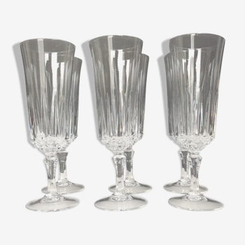 6 crystal champagne flutes