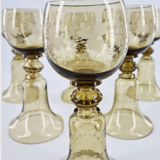 Suite of 6 bohemian crystal wine glasses