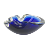 Vintage Murano ashtray, blue and transparent sommerso
