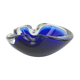 Cendrier Murano vintage, sommerso bleu et transparent