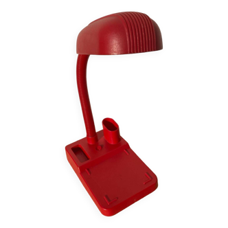 Red articulated desk lamp