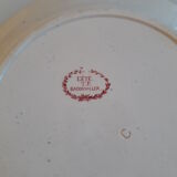 Hollow plate in badonviller earthenware, model "summer"