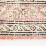 3x12 Pink Dark Blue Oriental Vintage Runner Rug