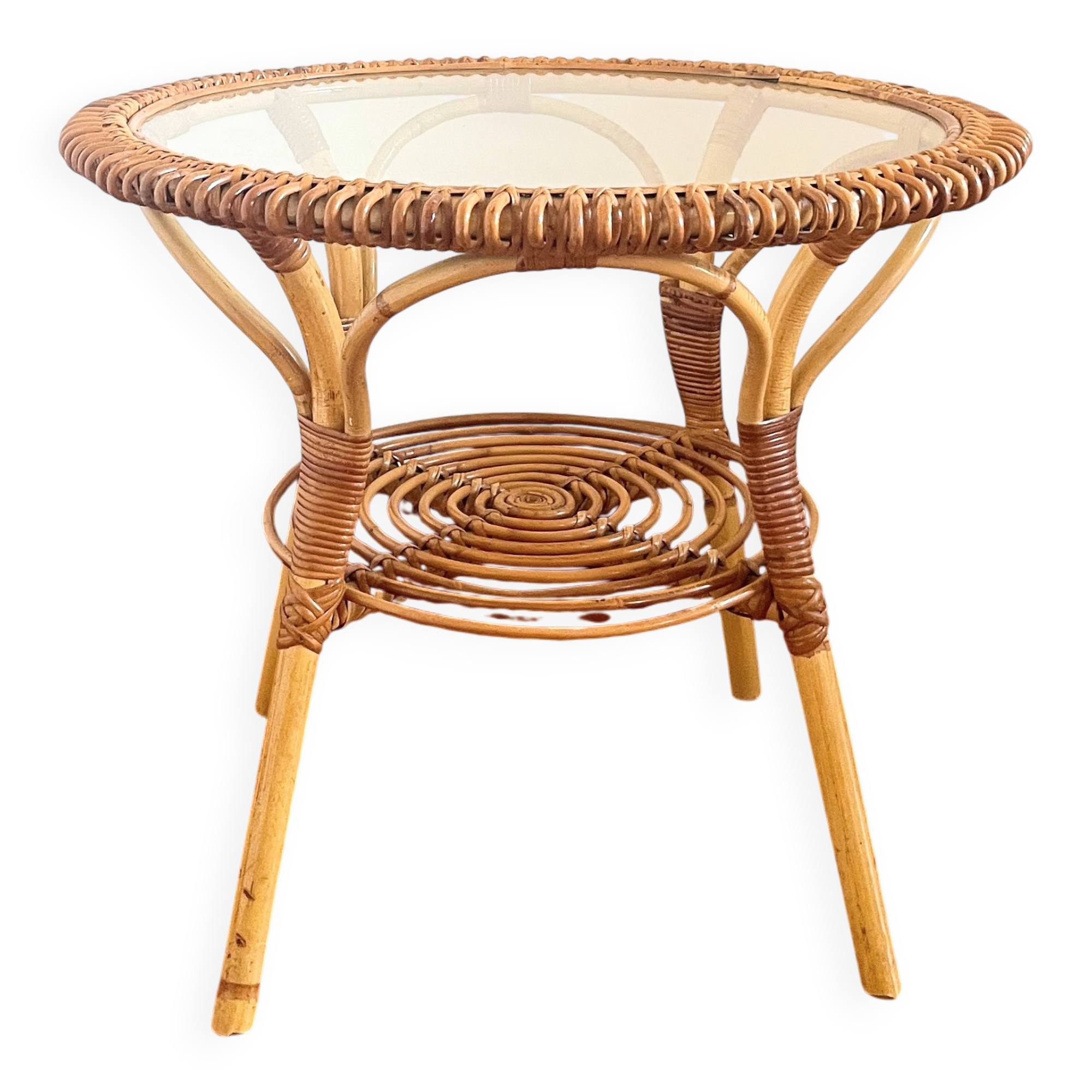 1960s rattan round table
