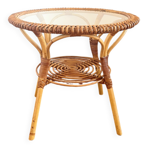 Table ronde en rotin