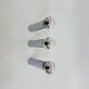 Set of 3 minimalist chrome tube ceiling / wall lamps, 1970s