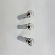 Set of 3 minimalist chrome tube ceiling / wall lamps, 1970s