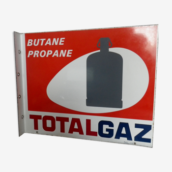 plaque publicitaire émaillée Total Gaz