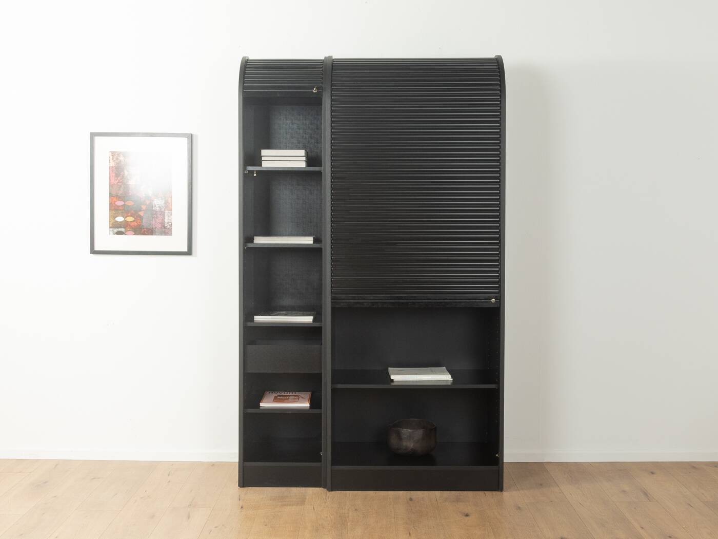 Tambour door cabinet set in the style of Aldo van den Nieuwelaar, vintage