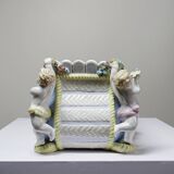 Small antique German porcelain planter Putti 19th century Meissen style