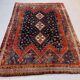 Vintage tribal rug 170x240 cm, wool oriental handmade rug large 2553