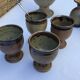 6 tasses grès P.Digan La Borne  pyrite