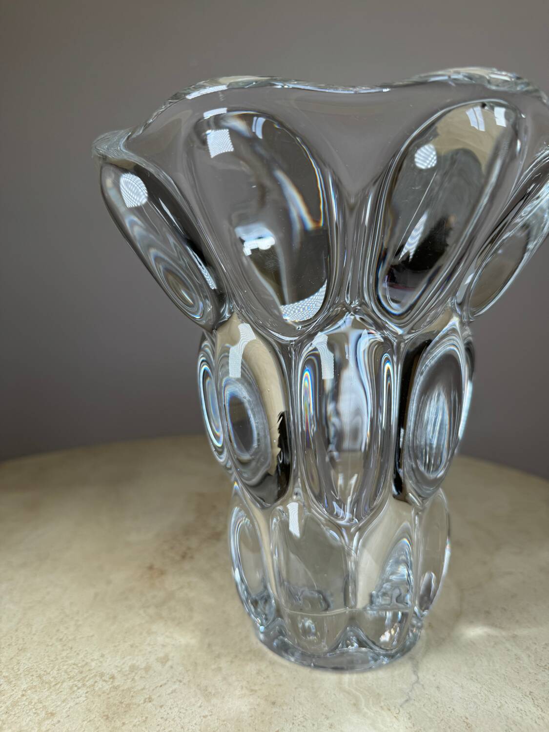 70s crystal vase