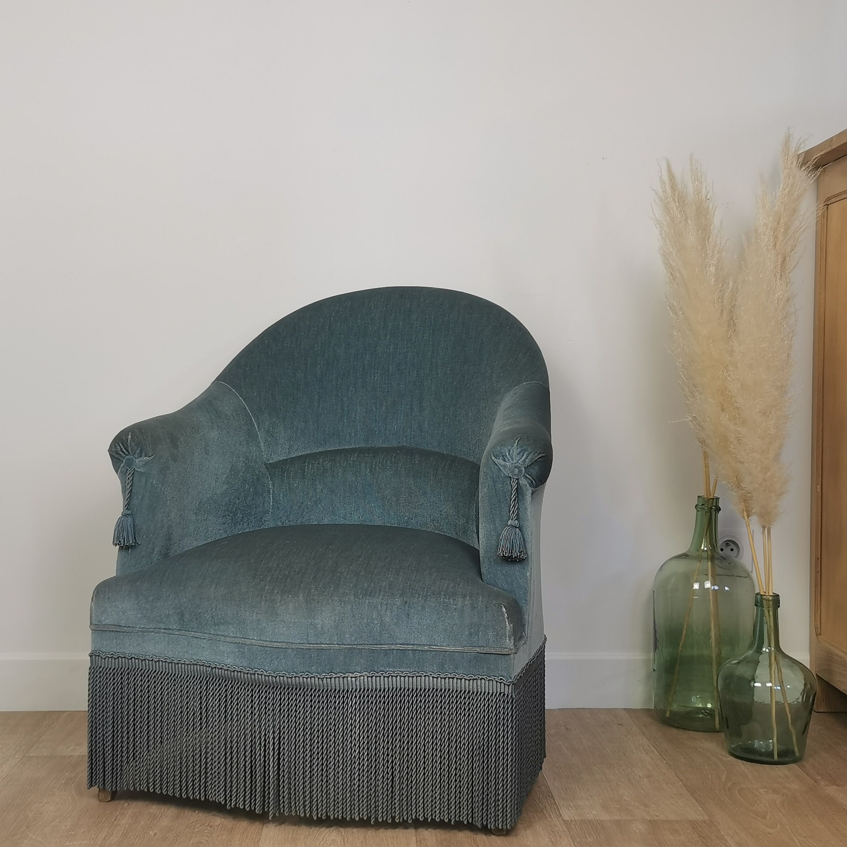 Fauteuil crapaud velours