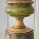 Lampe vintage en bois tourné chic dorée