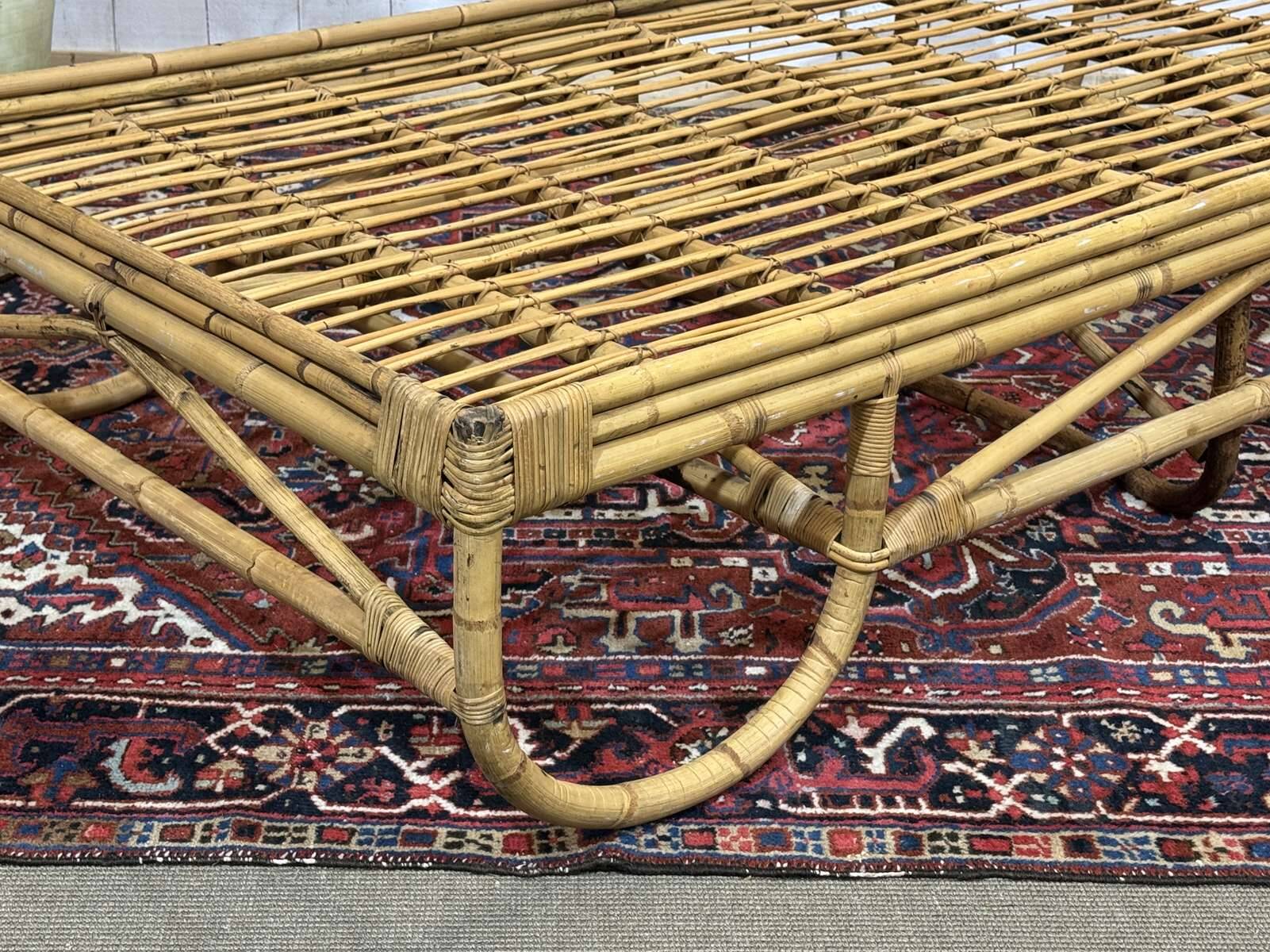 1960s rattan and bamboo daybed