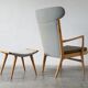 Fauteuil modèle AP-16 et ottoman par Hans J. Wegner pour AP-Stolen, 1951, Set de 2