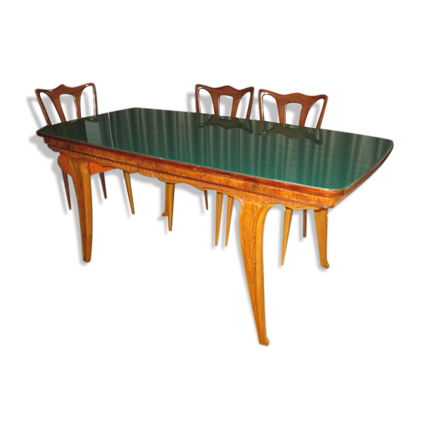 Table with 1970s glass top