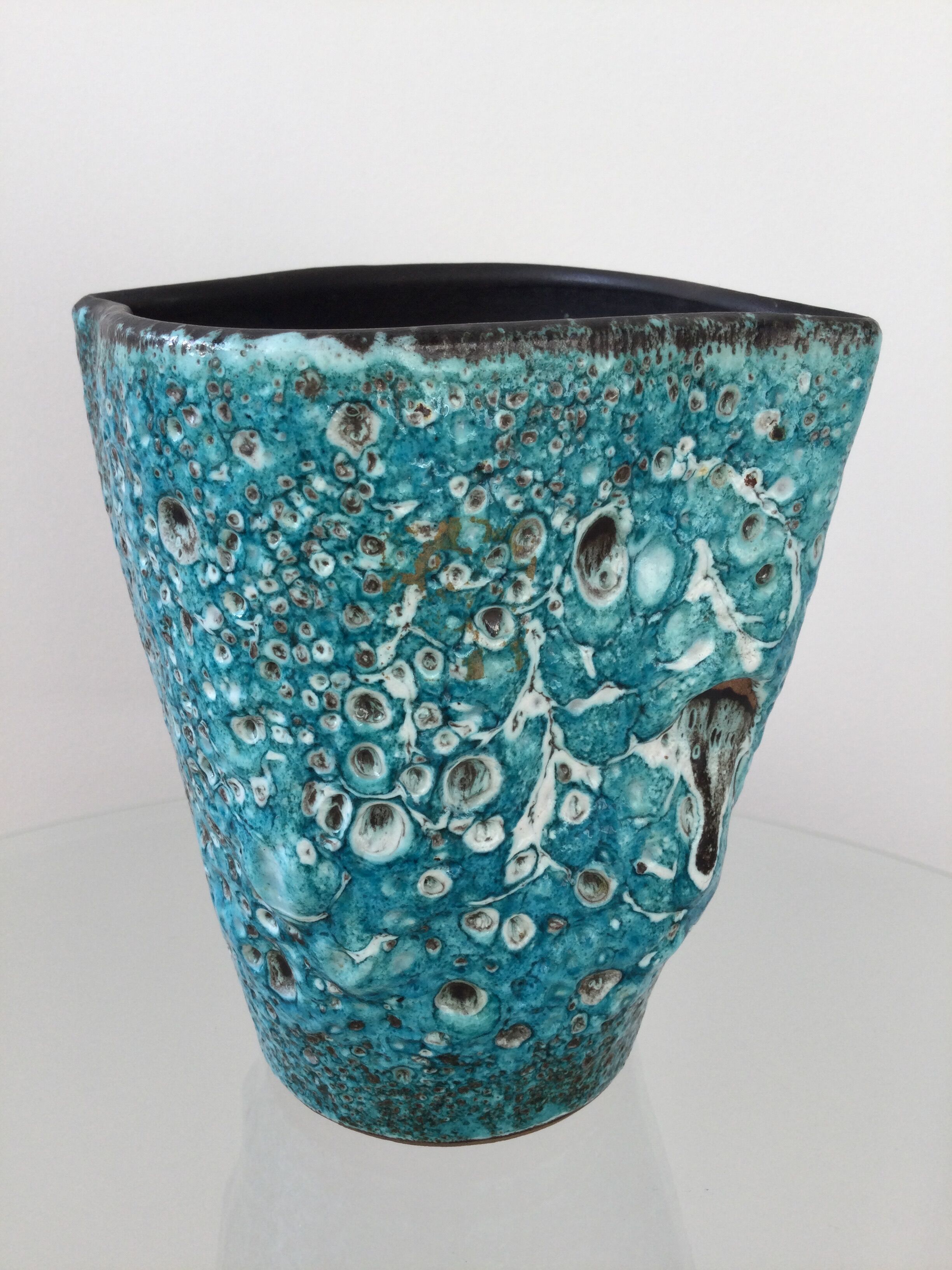 Fat Lava Blue Vase 1960
