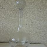 Decanter in clear glass with a very beautiful Cap vintage glass ball