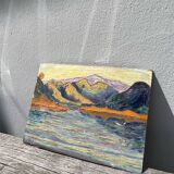 Old landscape painted with a knife