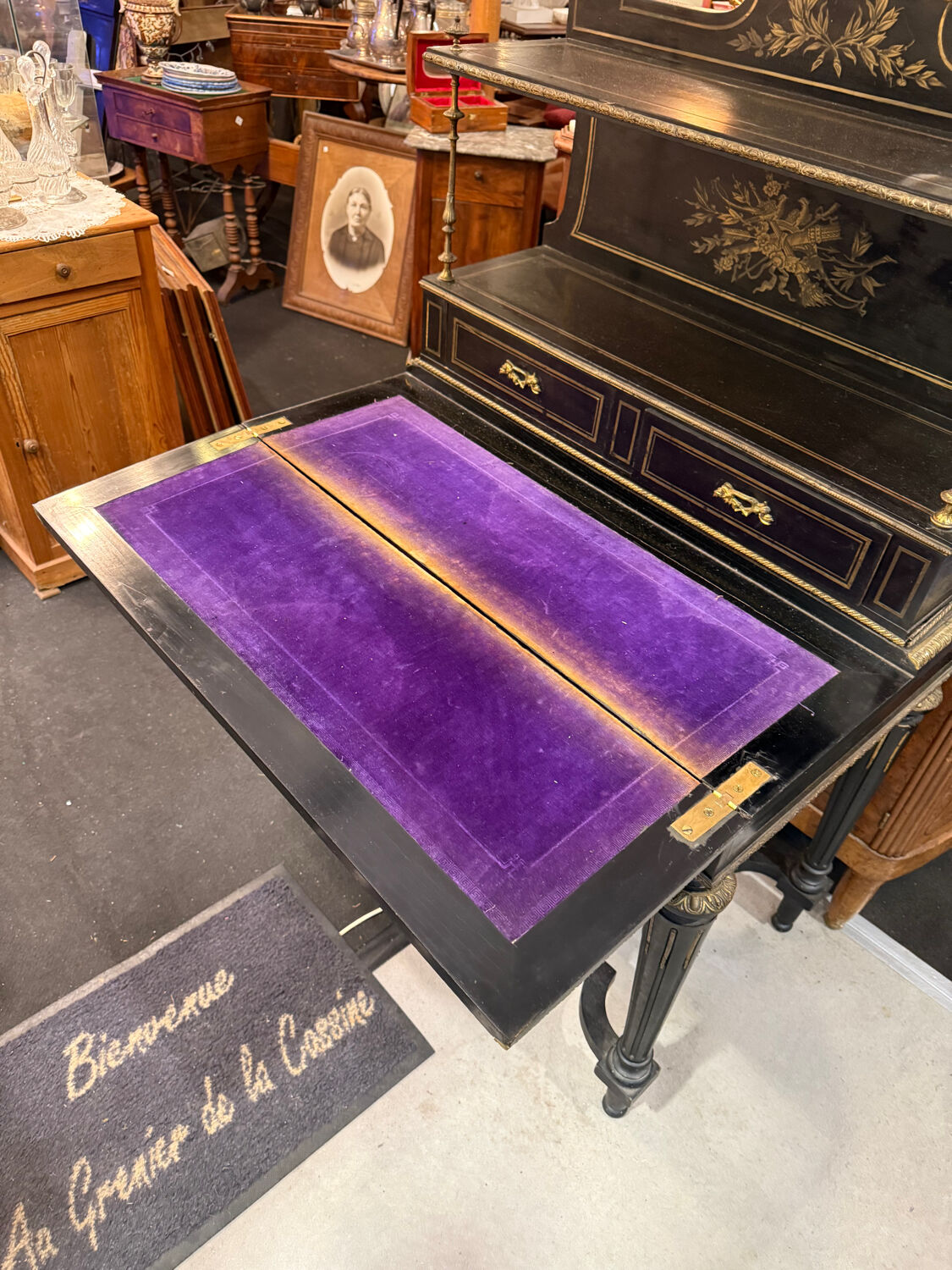 Napoleon III desk in blackened wood