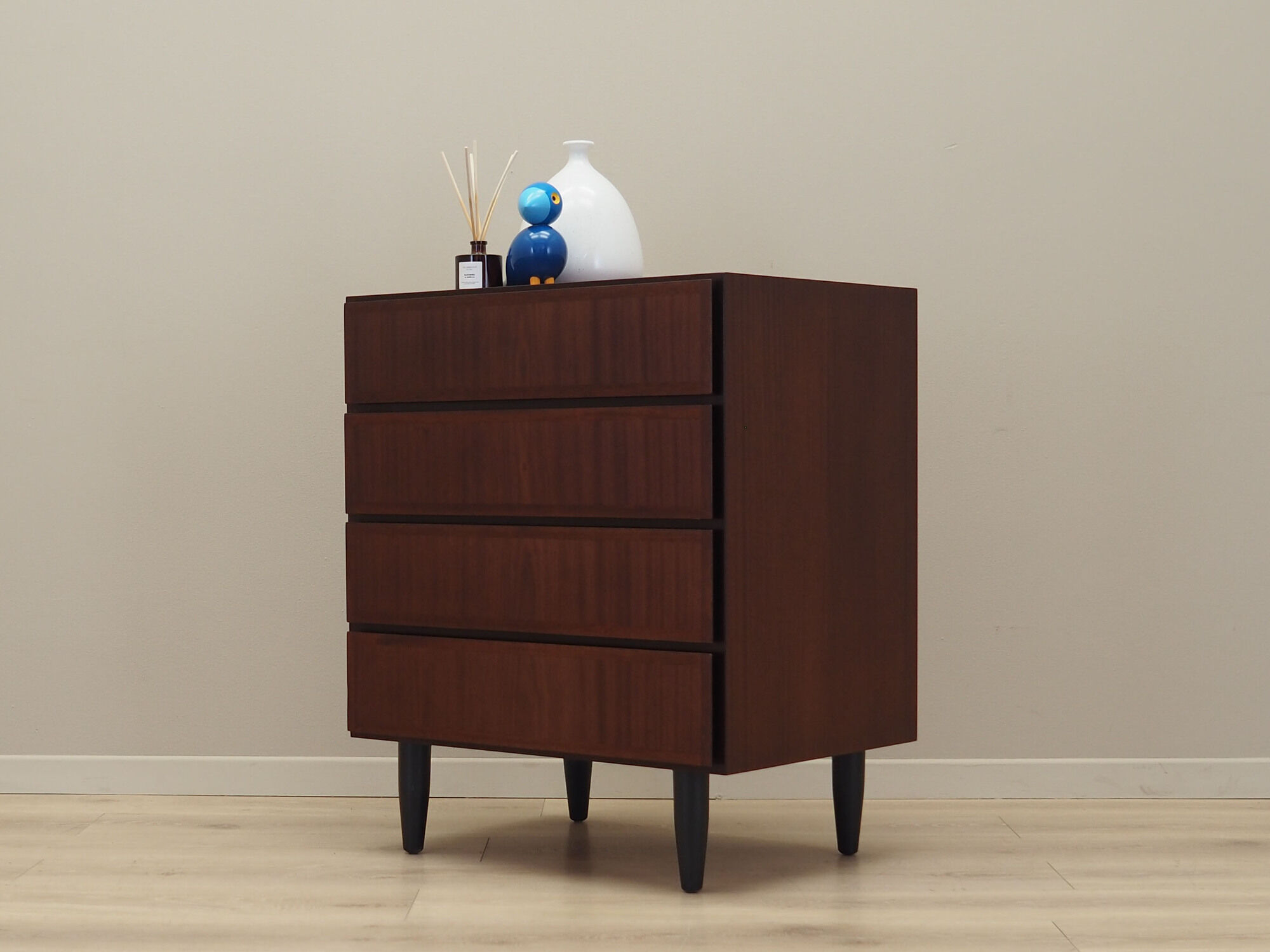 Mahogany chest of drawers, Danish design, 1970s, manufacture Omann Jun