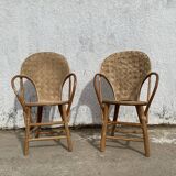 Chestnut armchairs (pair)