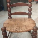 Rustic chair turned wood / design 20 th century