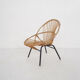 Rohe Noordwolde rattan and metal lounge chair, The Netherlands 1950's