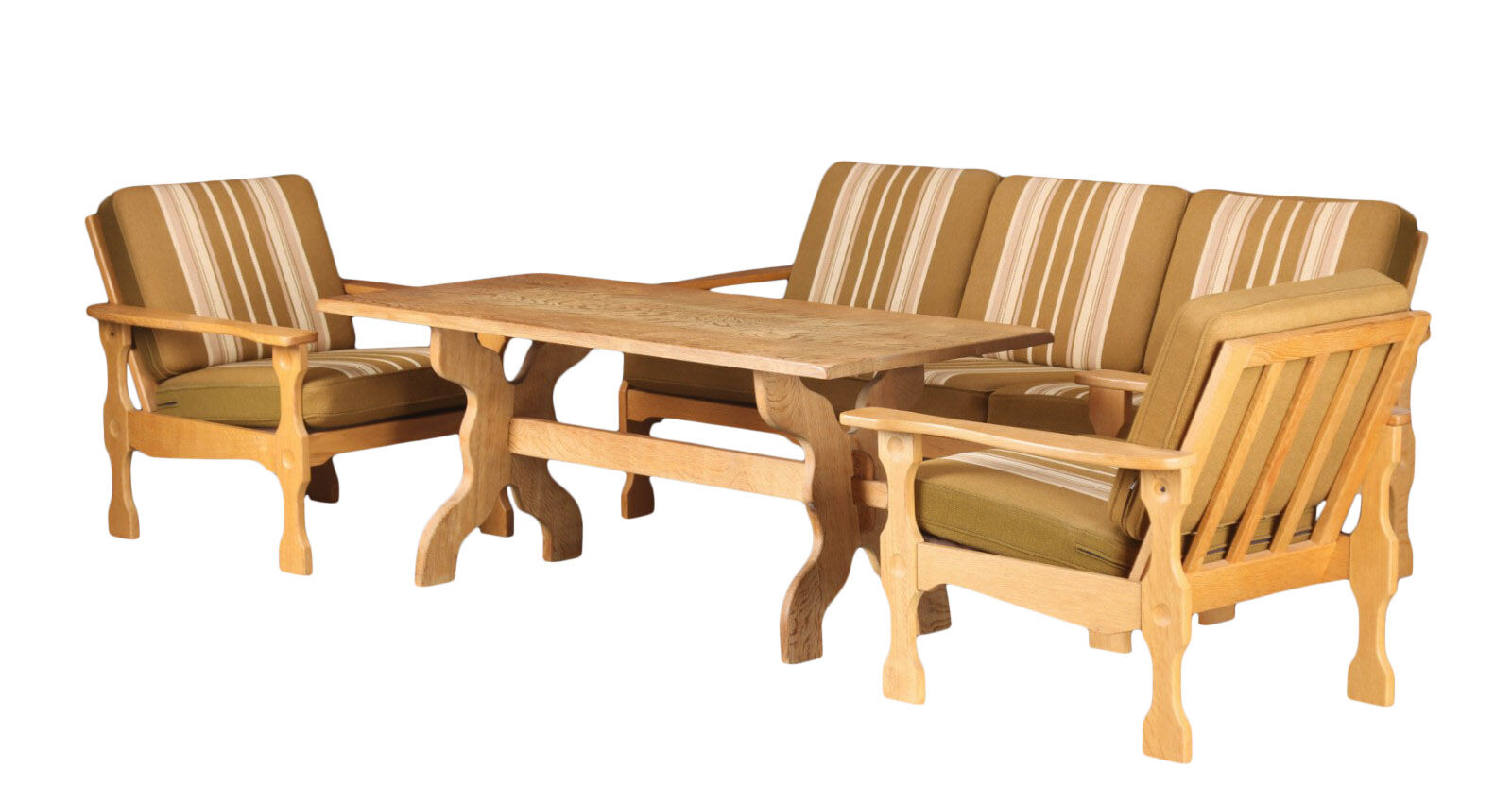 Vintage living room set in oak