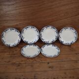 Antique earthenware dessert plates with the lions of France "Pernelle"