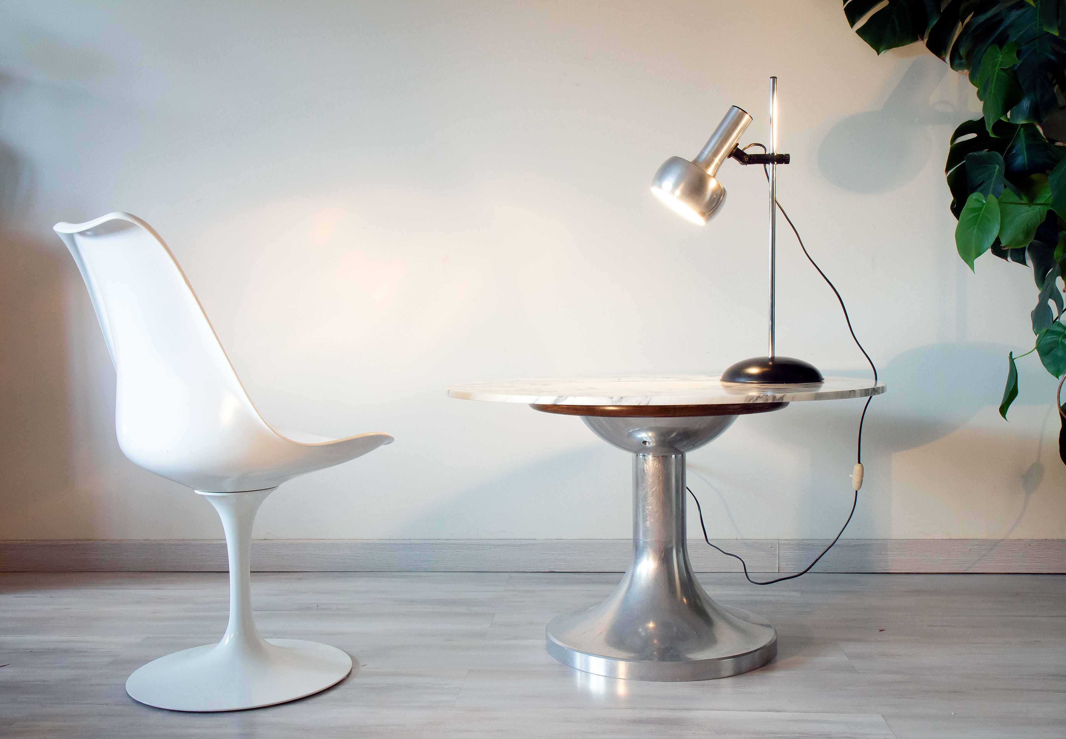 Desk lamp, aluminum and steel space age 1970