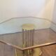 70s-style brass octagonal table