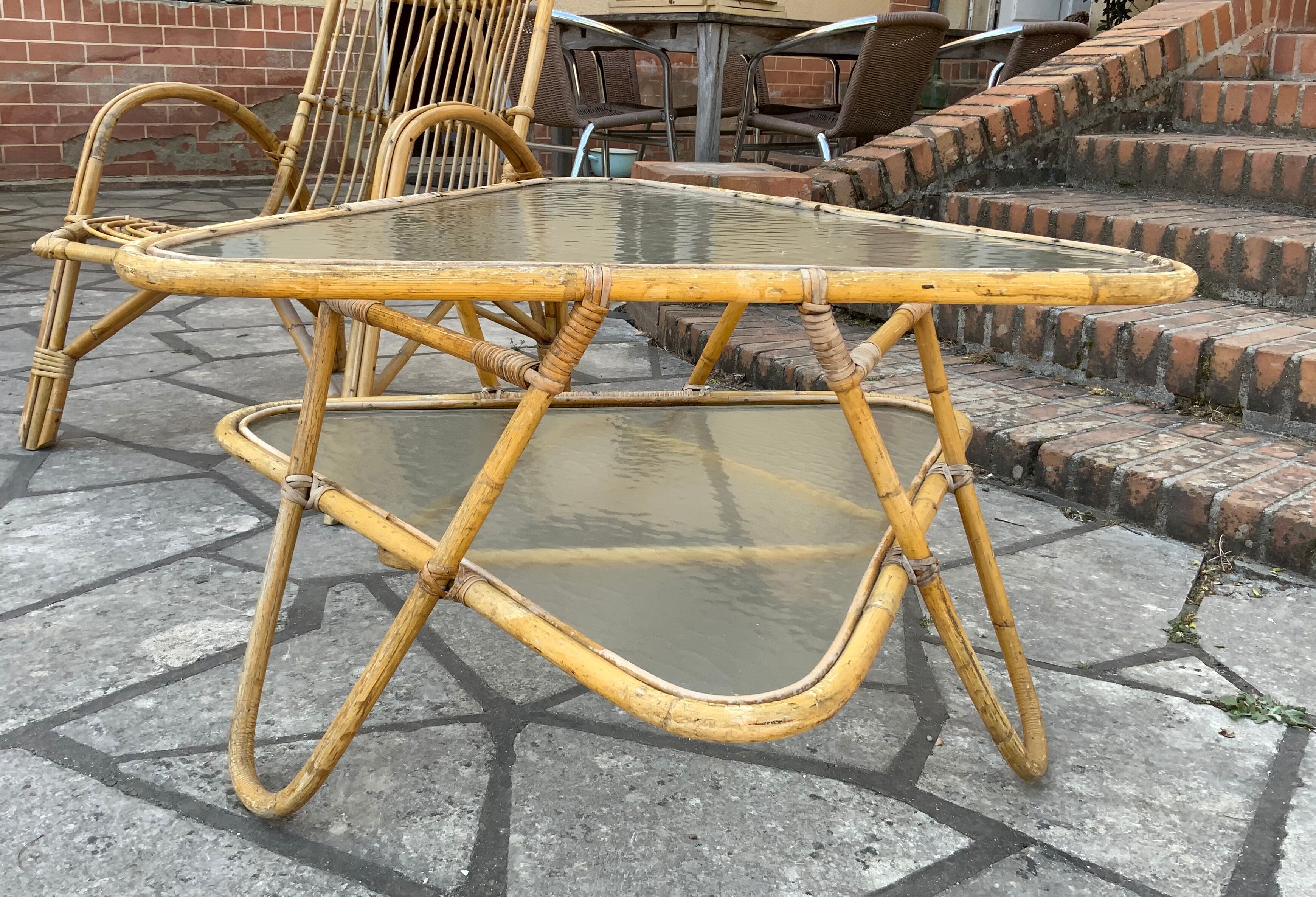 Vintage triangular coffee table