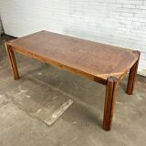 Italian vintage dining table with burl wood from Borghi