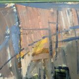 Vintage Modernists Oil Painting Still Life With Red Bottle, Signed Falck