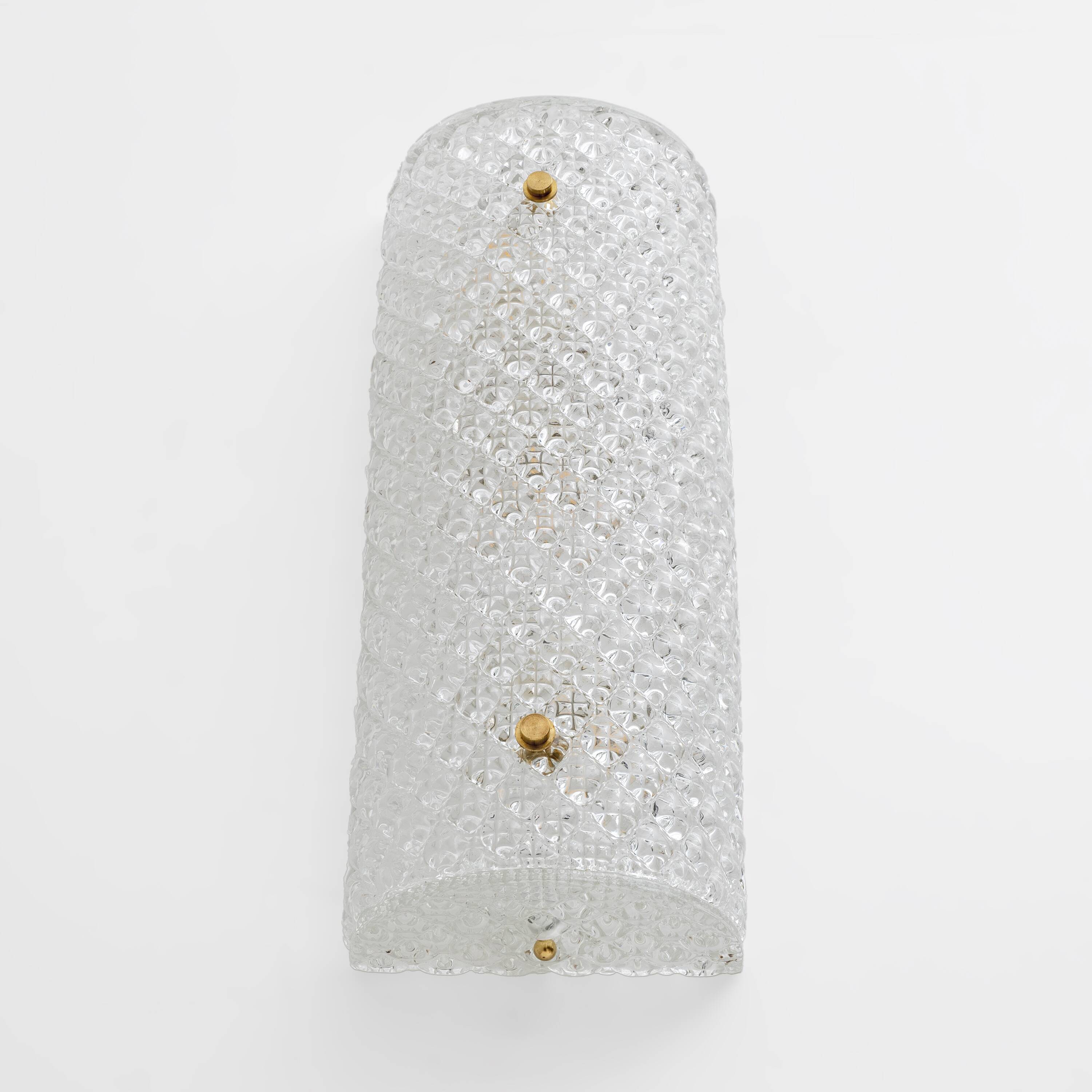 Pair of Modern Italian Murano Glass Textured Wall Sconces