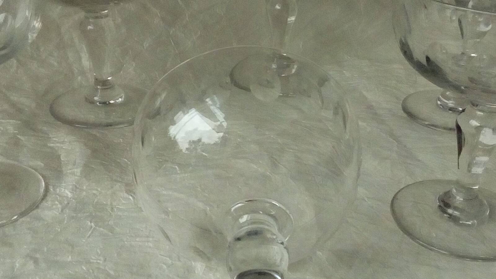 Antique faceted glass champagne coupes
