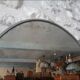 Old aluminum oval mirror