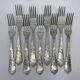 Lot of 10 soup spoons and 10 lunch forks, 800 silver.