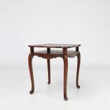 Elegant antique French card table in wood with 2 drawers, ca. 1900