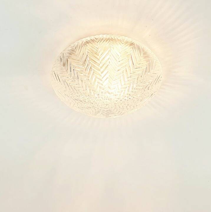 Mid-Century/Art Deco Geometric Glass Ceiling Light from Limburg, 1970s