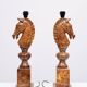 Grande lampe à tête de cheval en albâtre sculpté, Italie, années 1960, lot de 2