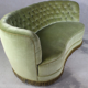 Danish curved green button sofa from the 1940s