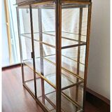 Vintage Mid Century Handmade Brass Wall Vitrine
